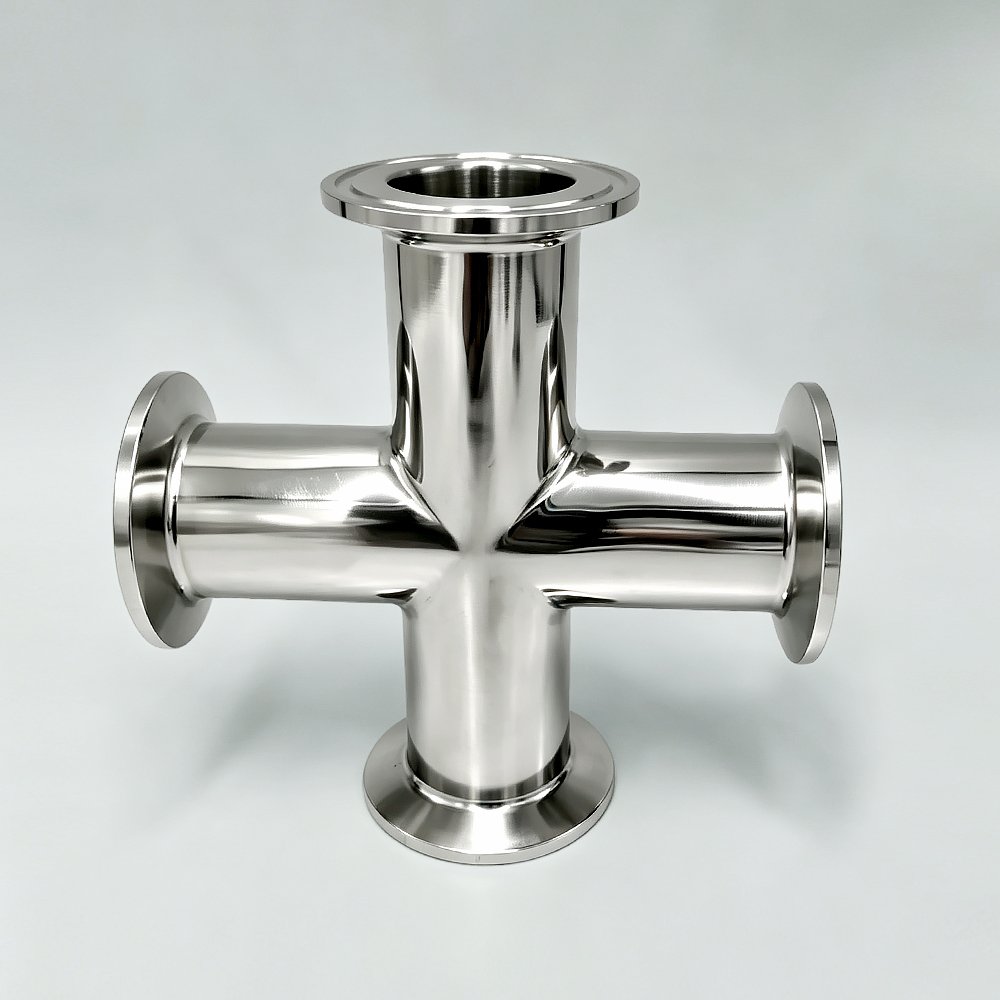 SS304 Sanitary Tri-Clamp Equal Cross 4-Way Fitting