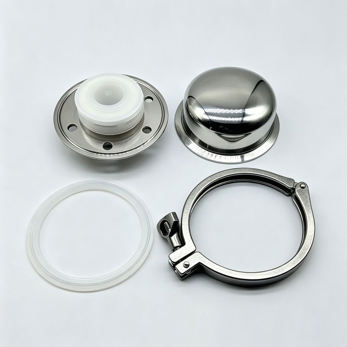 Haoqintech 304 stainless steel sanitary breather filter, tri clamp connection, sterile vent filter installed on fermenter tank top, food pharma grade
