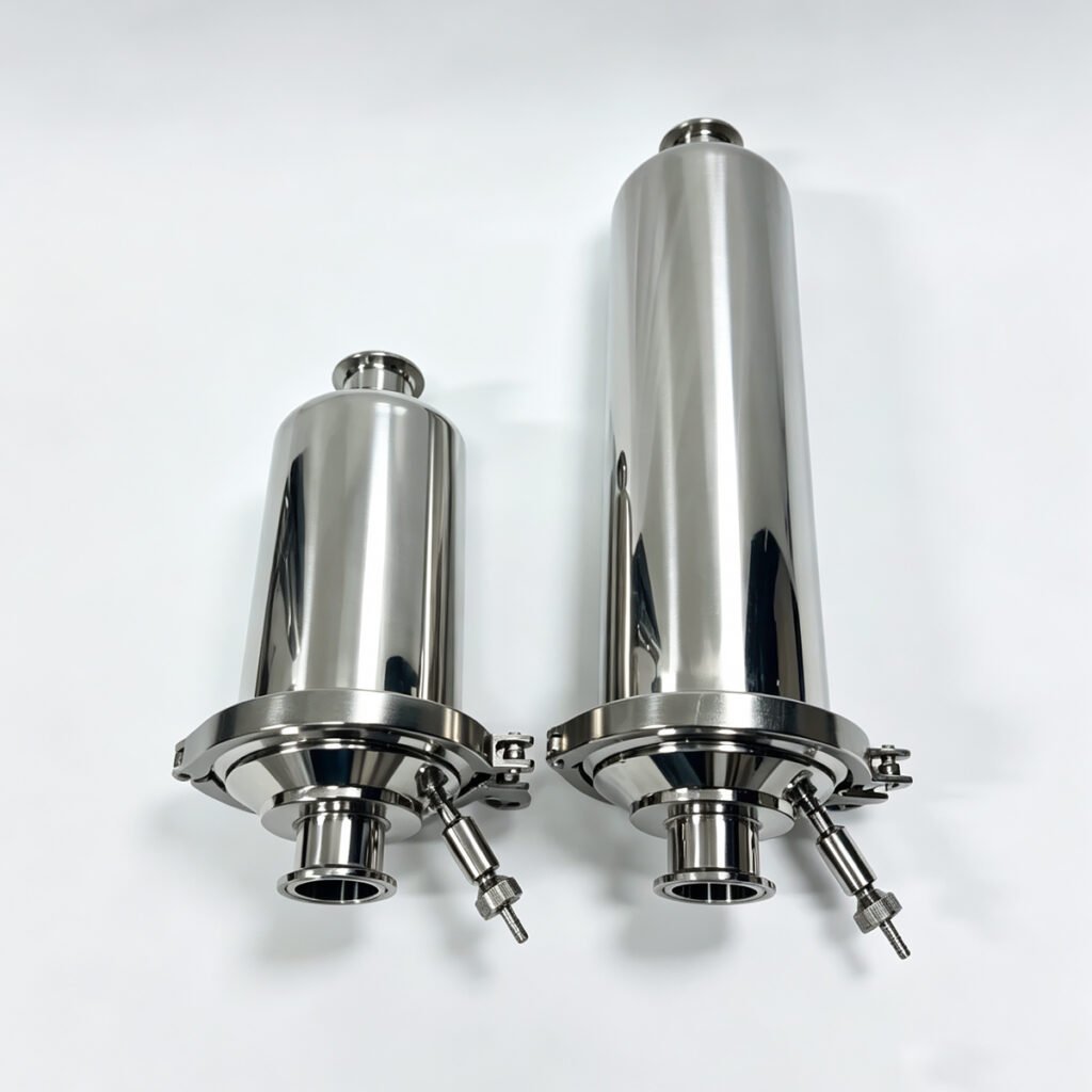 5 inch and 10 inch 304 316 sanitary air filters side by side comparison