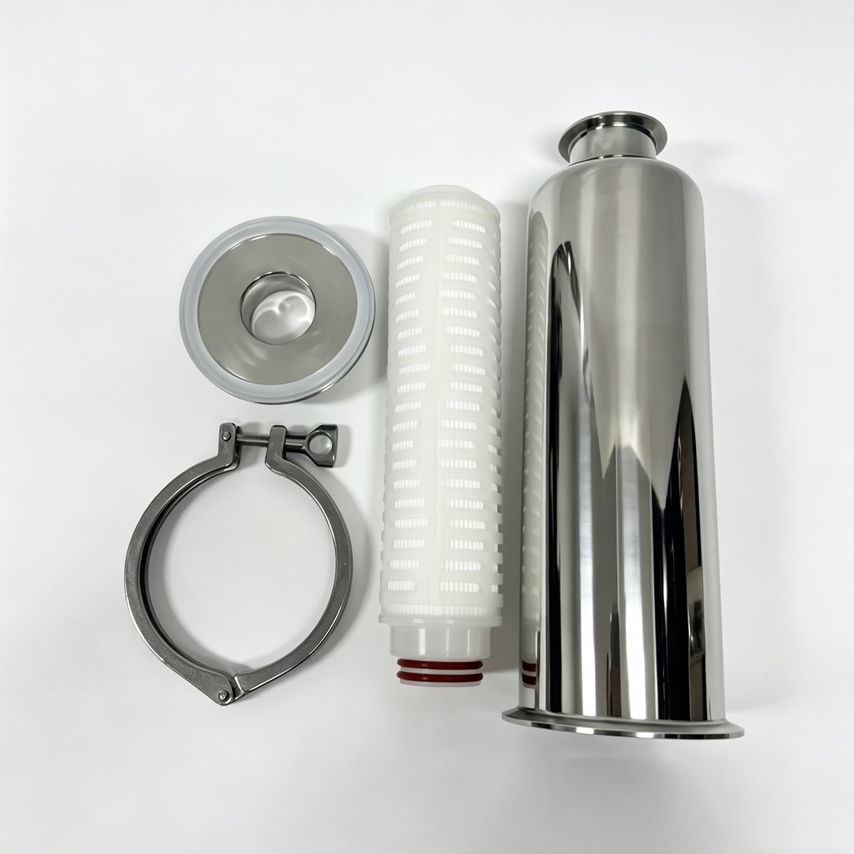 Haoqintech 304 stainless steel sanitary tank breather filter housing with cartridge, tri-clamp and gasket