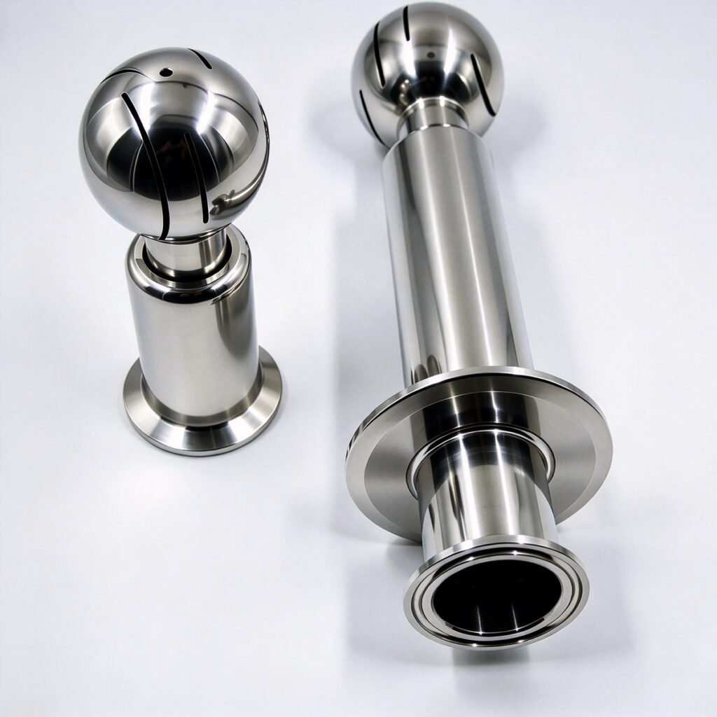 304 stainless steel sanitary rotary spray balls different sizes comparison tri-clamp CIP nozzles