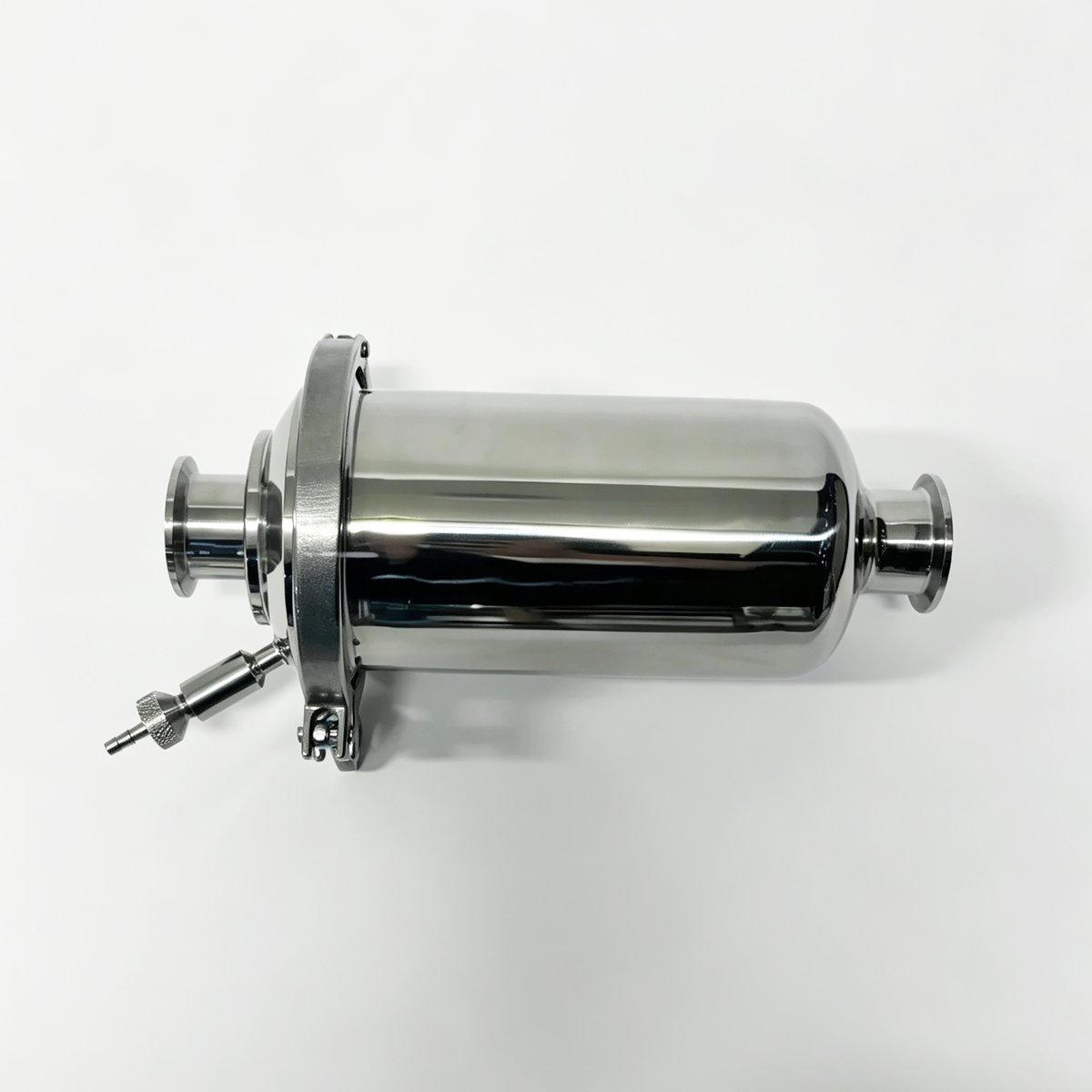 5 inch stainless steel sanitary air filter horizontal view with Tri-Clamp
