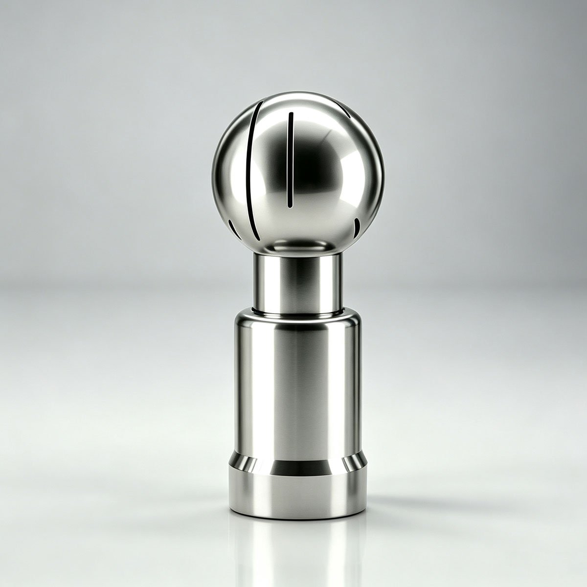 SS304 sanitary rotary spray ball with female thread connection front view