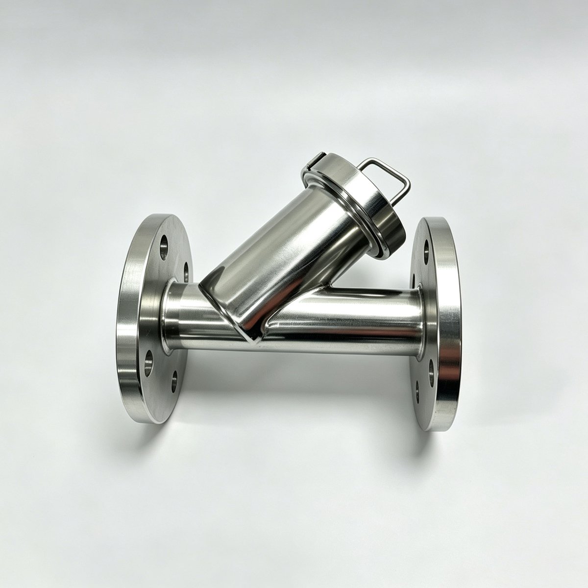 SS304 sanitary Y-strainer flanged food grade pipeline filter