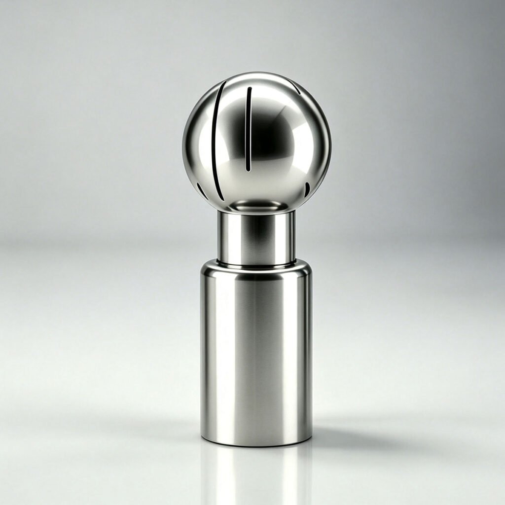 SS304 sanitary rotary spray ball side angle view