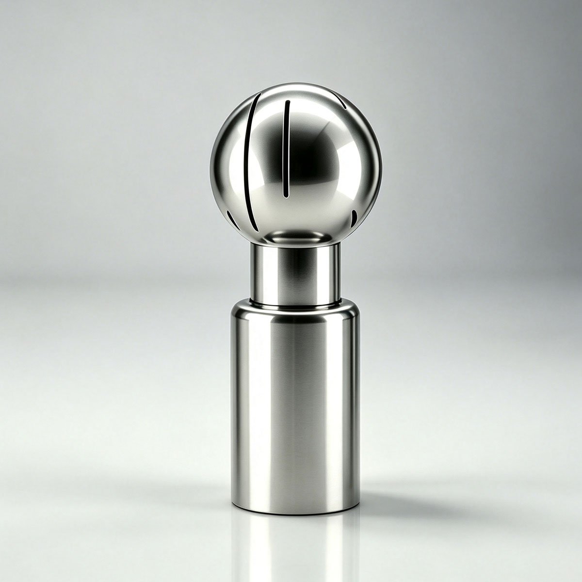 SS304 sanitary rotary spray ball side angle view