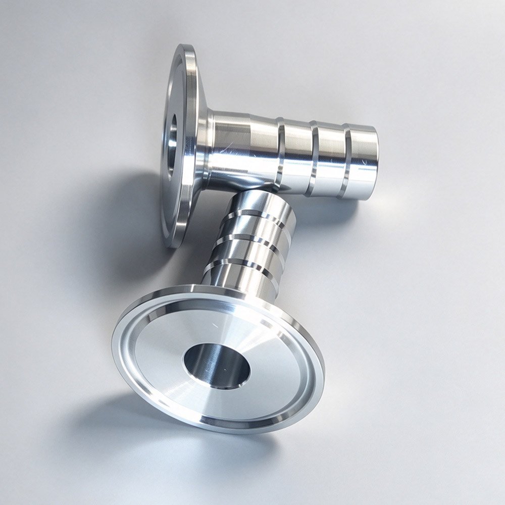 304 stainless steel sanitary Tri-Clamp hose barb adapter